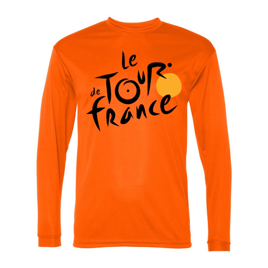 Men's Tour de France Polyester Long Sleeve T-Shirt - Safety Orange