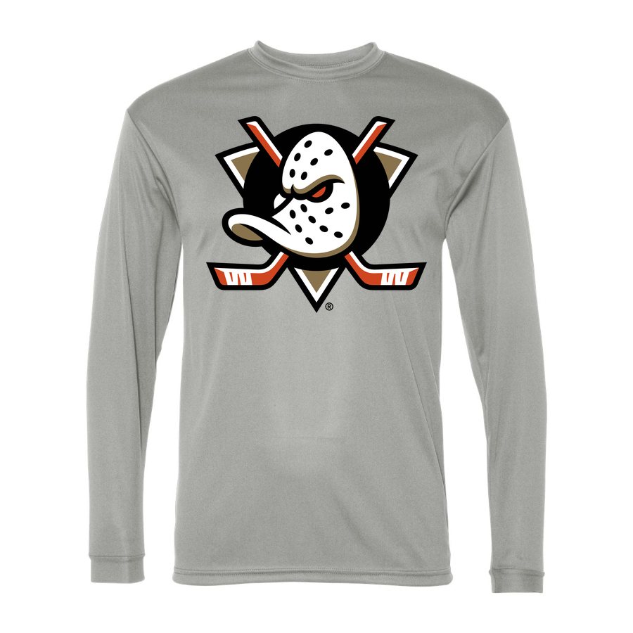 Men's Anaheim Ducks Polyester Long Sleeve T-Shirt - Silver