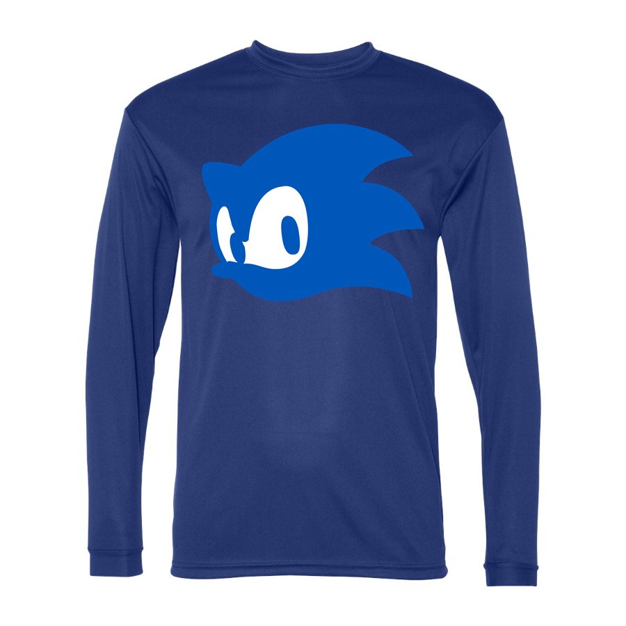 Men's Sonic Polyester Long Sleeve T-Shirt - Royal Blue