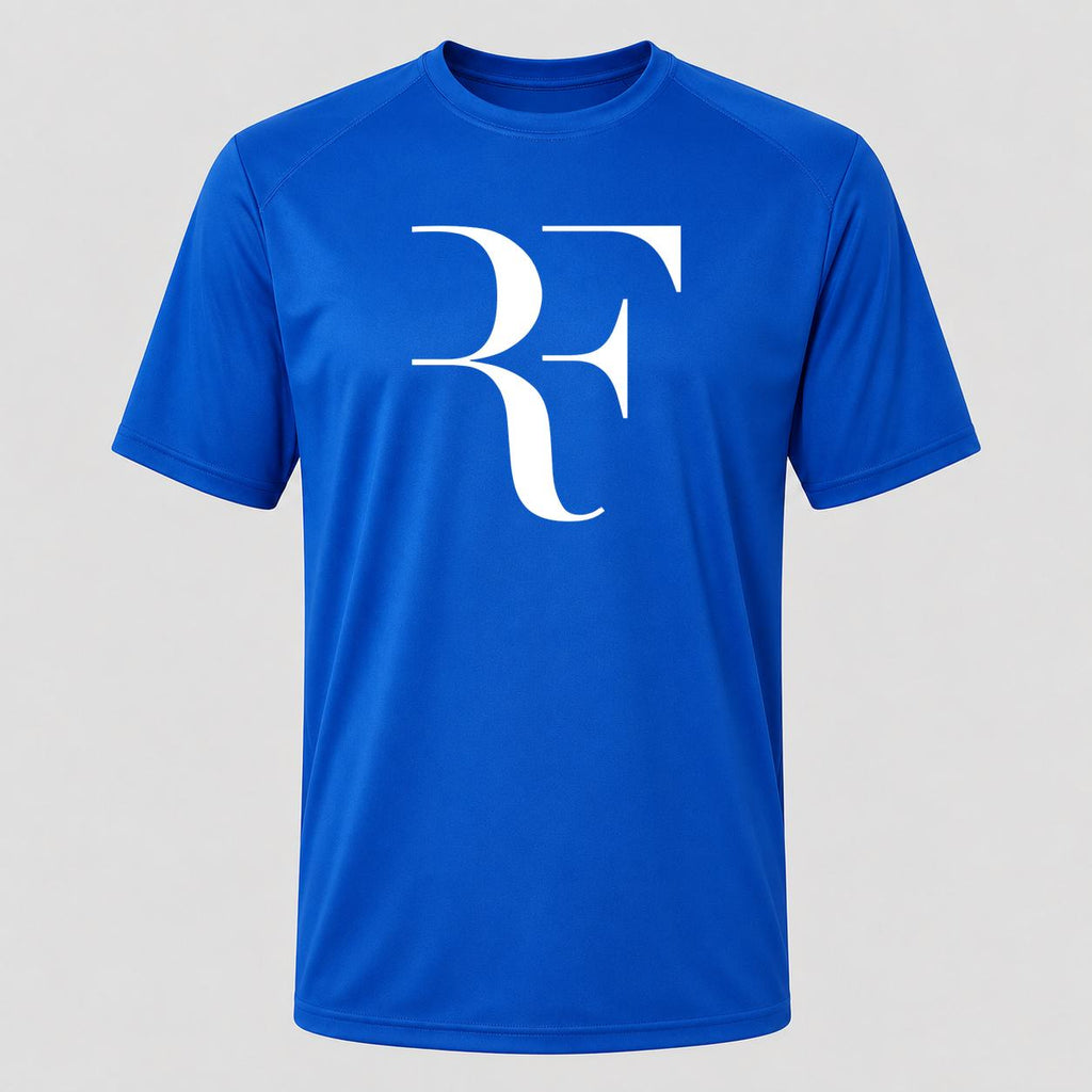 Men's Roger Federer White Performance T-Shirt - Royal Blue