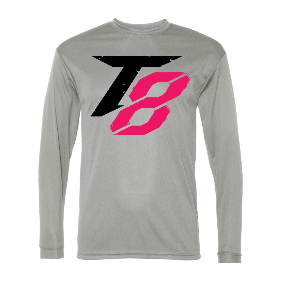 Men's Tekken 8 Black Polyester Long Sleeve T-Shirt - Silver