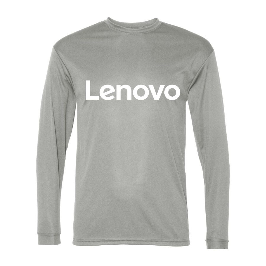 Men's Lenovo White Polyester Long Sleeve T-Shirt - Silver