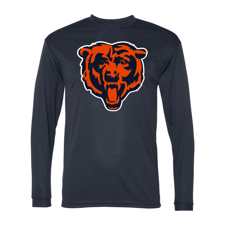 Men's Chicago Bears Polyester Long Sleeve T-Shirt - Navy