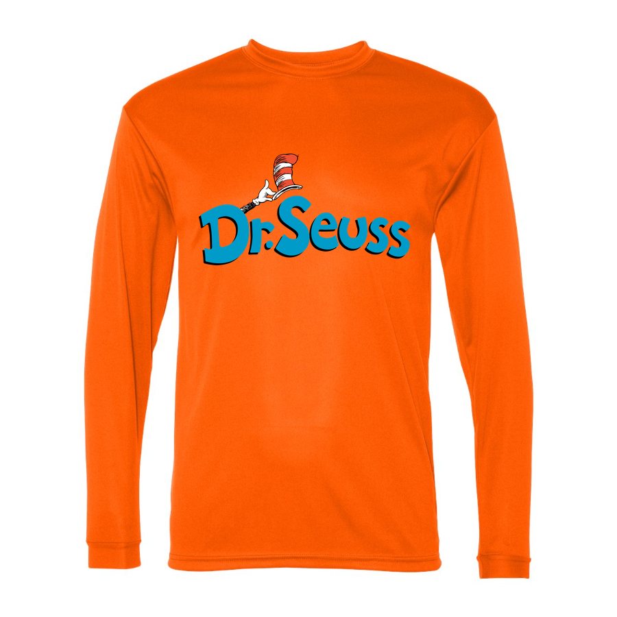 Men's Dr. Seuss Polyester Long Sleeve T-Shirt - Safety Orange