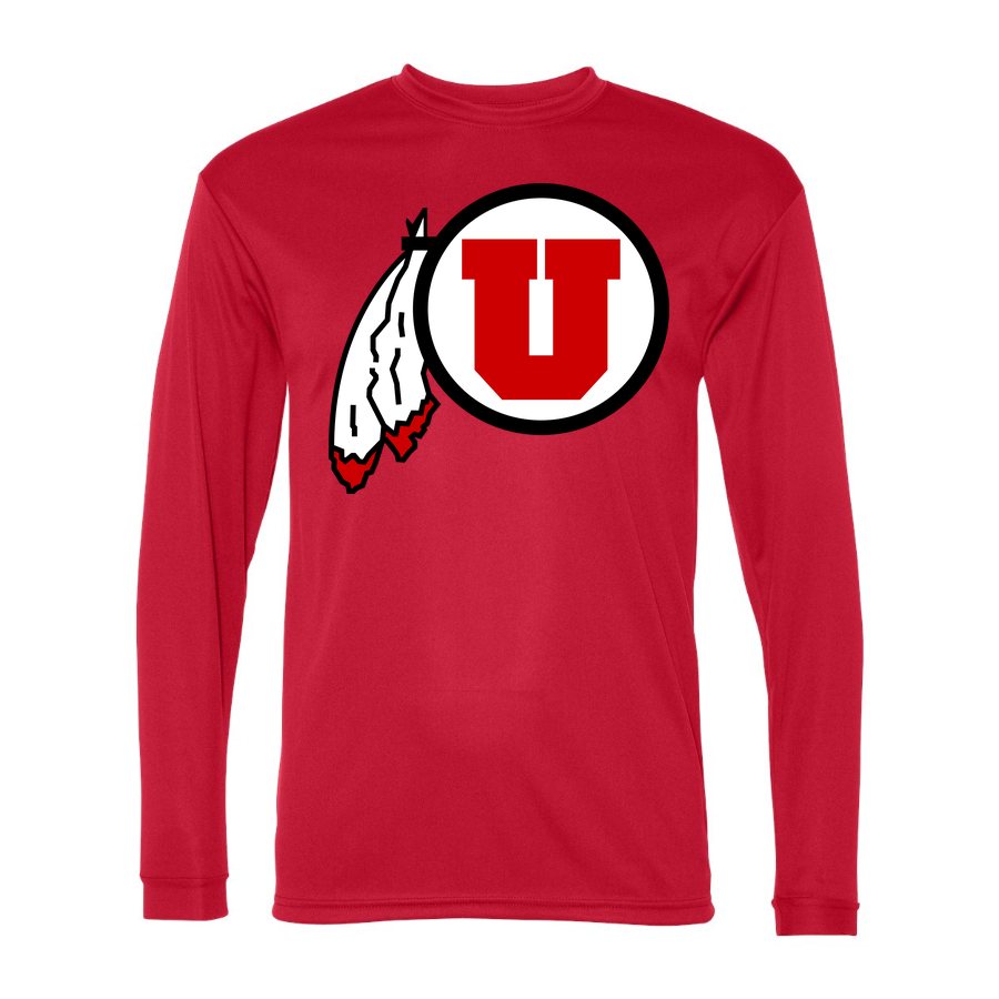 Men's Utah Utes Polyester Long Sleeve T-Shirt - Red