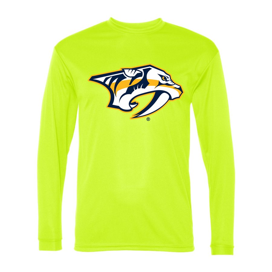 Men's Nashville Predators Polyester Long Sleeve T-Shirt - Safety Yellow
