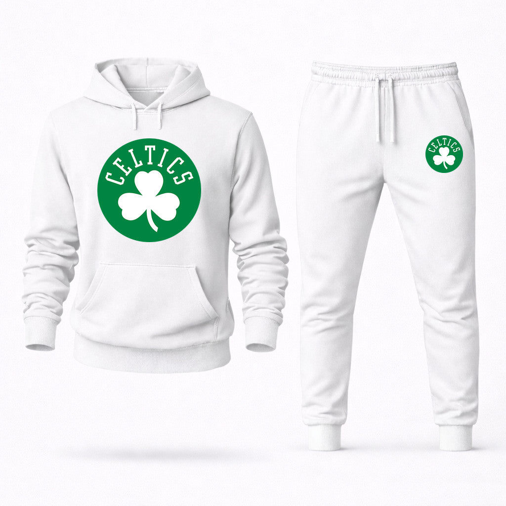 Boston Celtics Hoodie and Joggers Set - White