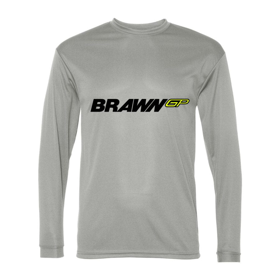 Men's Brawn GP Polyester Long Sleeve T-Shirt - Silver