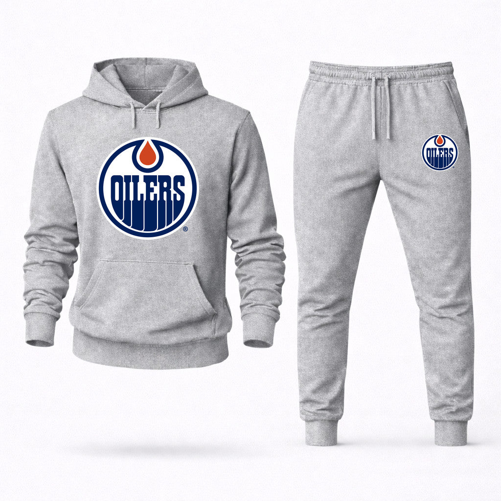 Edmonton Oilers Hoodie and Joggers Set - Grey
