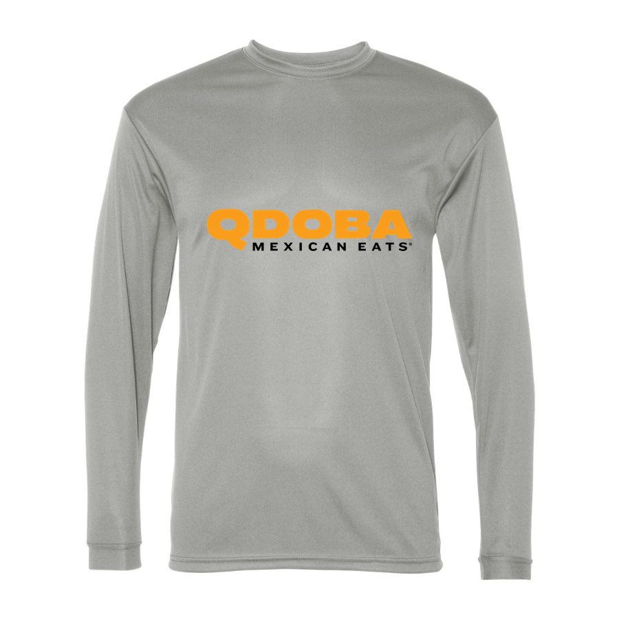 Men's Qdoba Polyester Long Sleeve T-Shirt - Silver