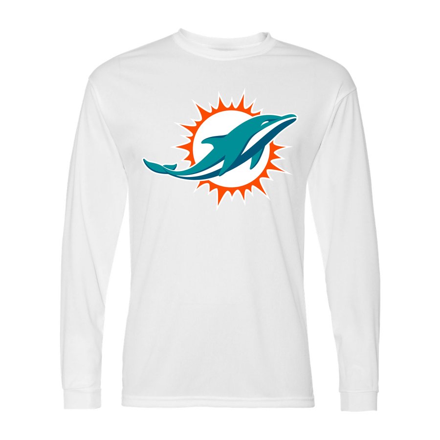 Men's Miami Dolphins Polyester Long Sleeve T-Shirt - White