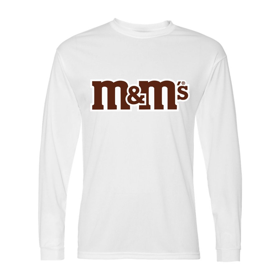 Men's M&M's Polyester Long Sleeve T-Shirt - White