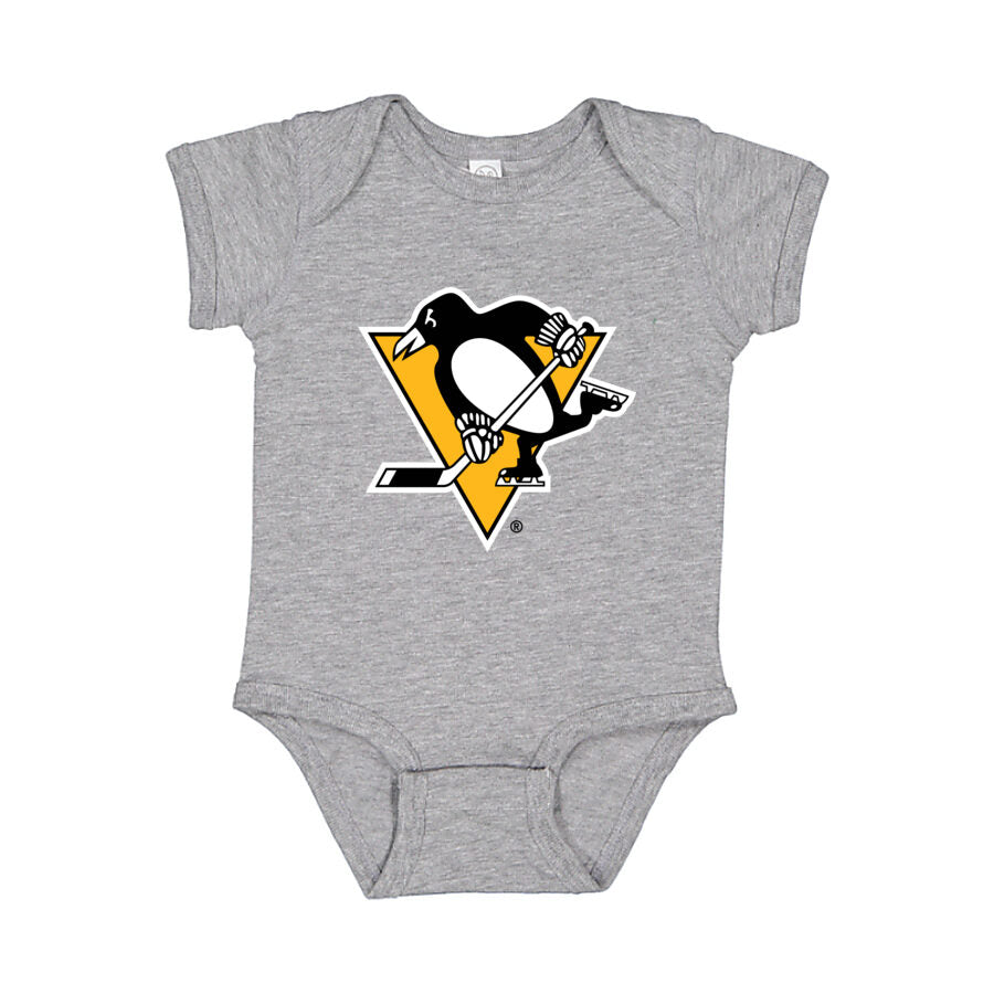 Pittsburgh Penguins Baby Romper Onesie - Gray