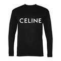 Men's Celine white Polyester Long Sleeve T-Shirt - Black