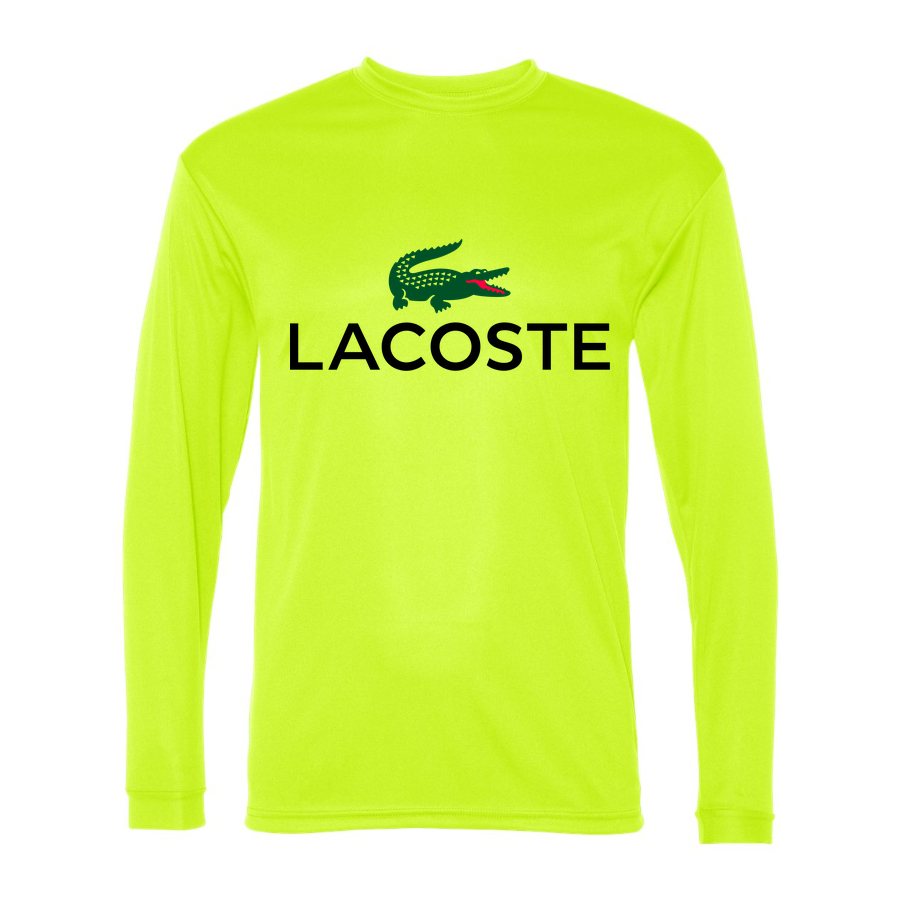 Men's Lacoste Polyester Long Sleeve T-Shirt - Safety Yellow