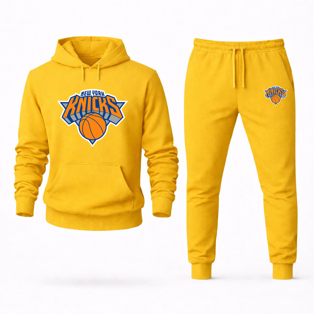 New York Knicks Hoodie and Joggers Set - Yellow