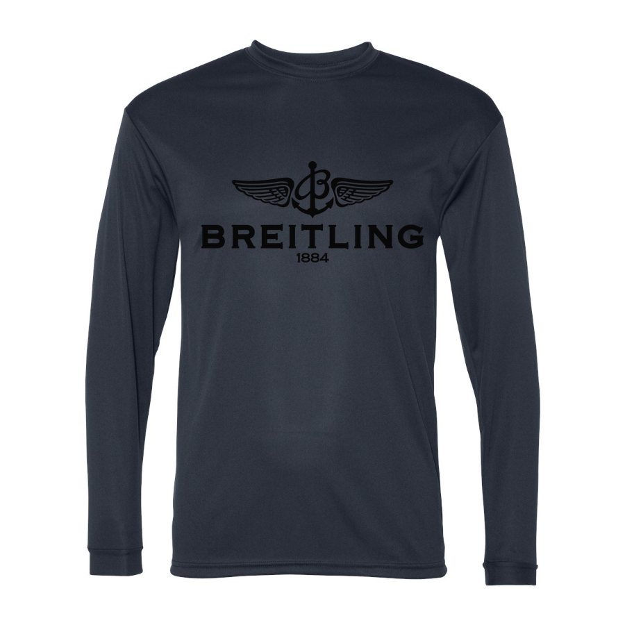 Men's Breitling 1 Polyester Long Sleeve T-Shirt - Navy