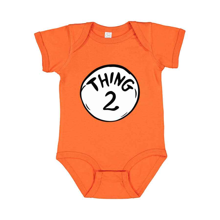 Dr. Seuss Thing 2 Baby Romper Onesie - Orange