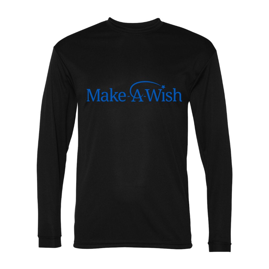 Men's Make A Wish Polyester Long Sleeve T-Shirt - Black