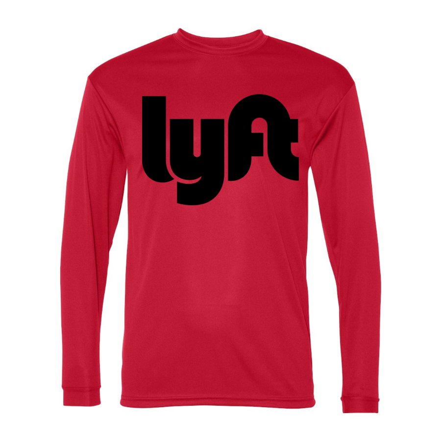 Men's Lyft black Polyester Long Sleeve T-Shirt - Red