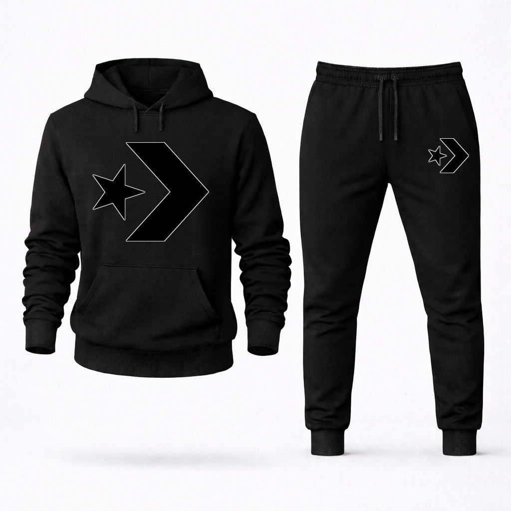 Converse Hoodie and Joggers Set - Black