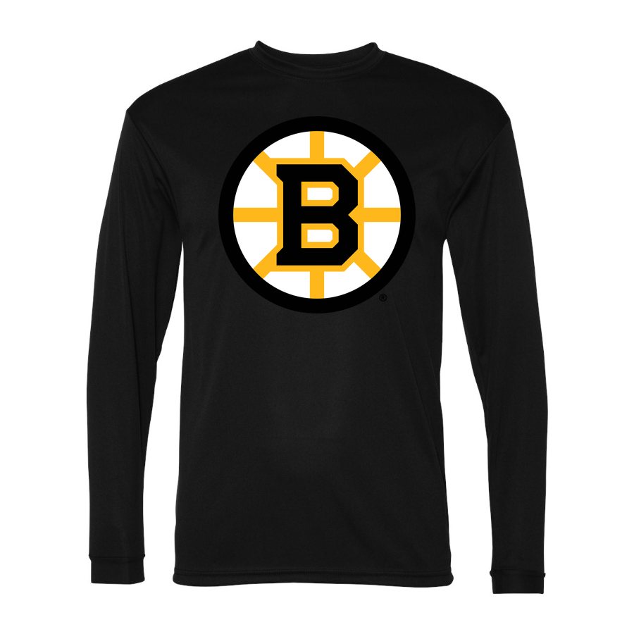 Men's Boston Bruins Polyester Long Sleeve T-Shirt - Black