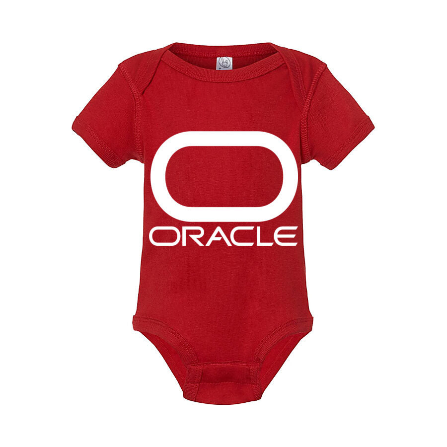 Oracle White Logo Baby Romper Onesie - Red