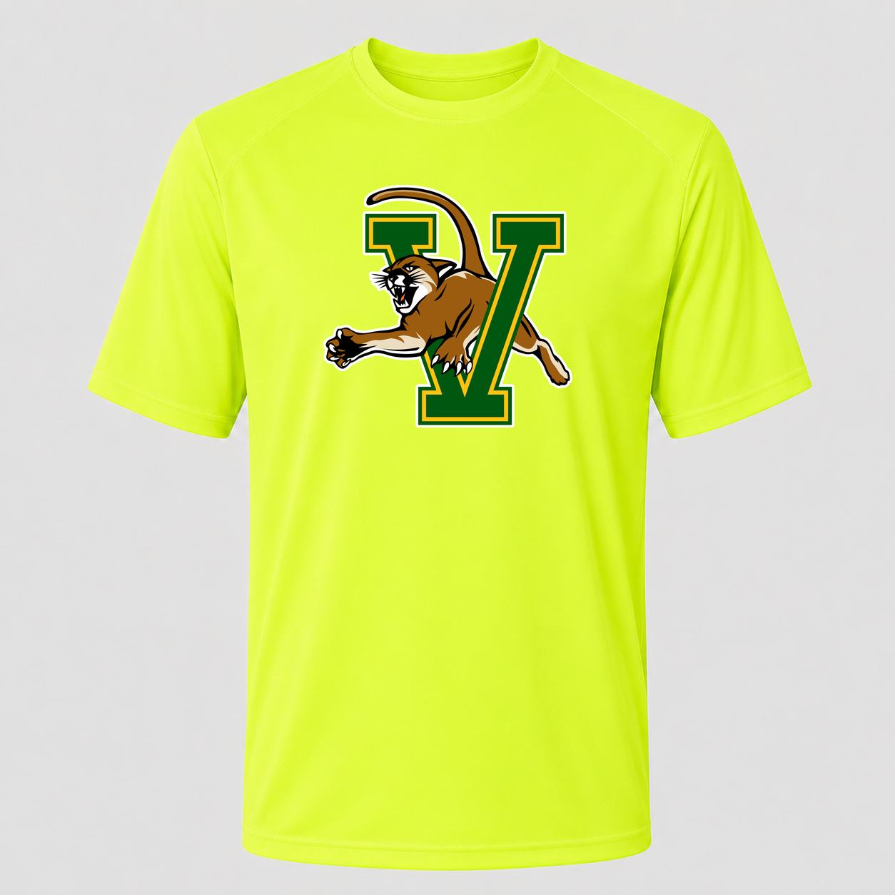 Men's Vermont Catamounts Performance T-Shirt - Safety Green