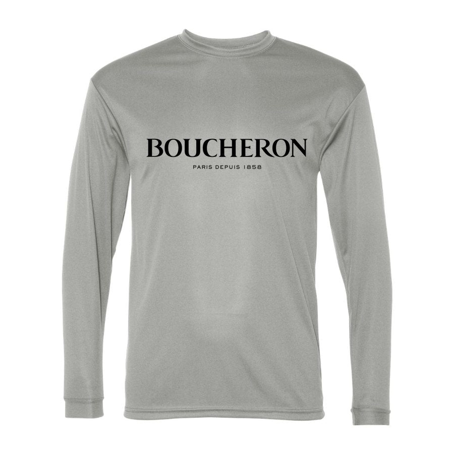 Men's Boucheron Polyester Long Sleeve T-Shirt - Silver