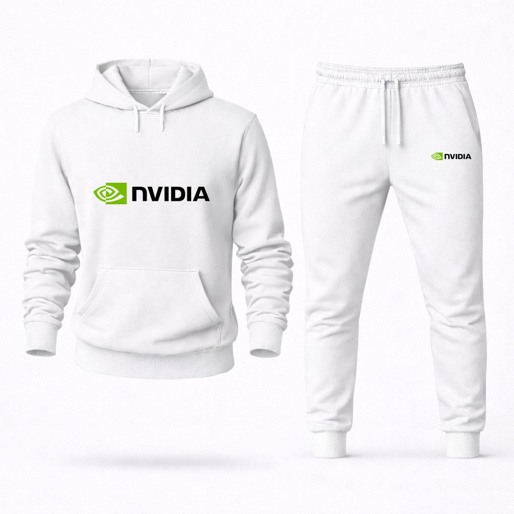 NVIDIA Hoodie and Joggers Set - White