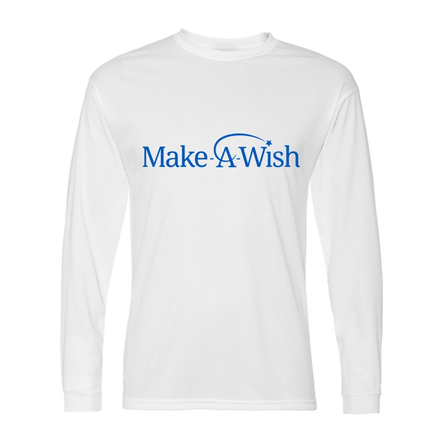 Men's Make A Wish Polyester Long Sleeve T-Shirt - White