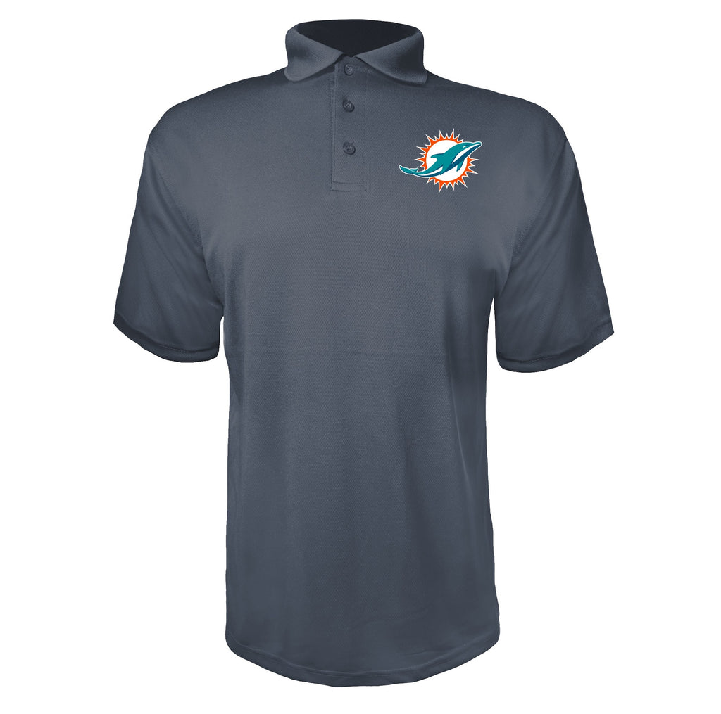 Miami Dolphins Charcoal polyester polo