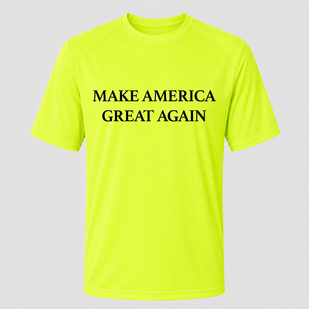 Men's Make America Great Again Performance T-Shirt - Safety Green