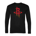 Men's Houston Rockets Polyester Long Sleeve T-Shirt - Black