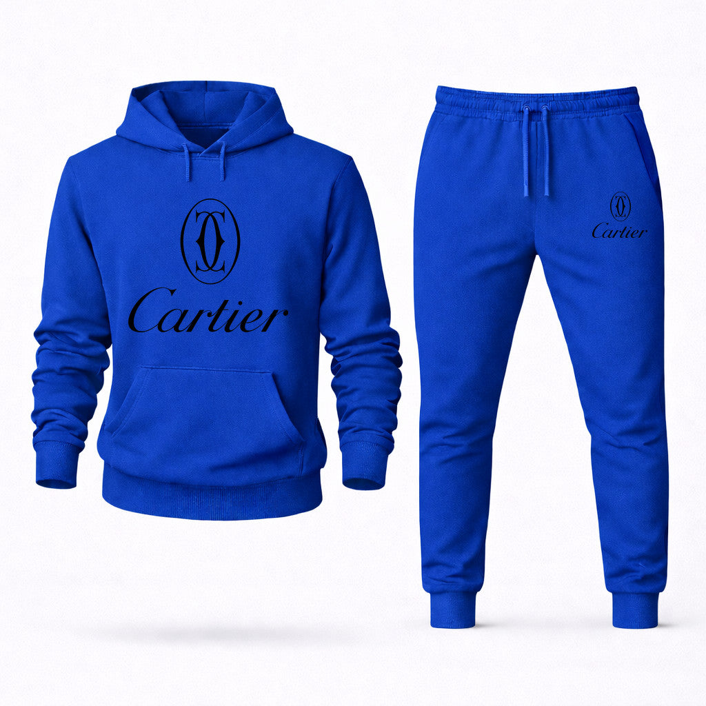 Cartier Black Hoodie and Joggers Set - Blue