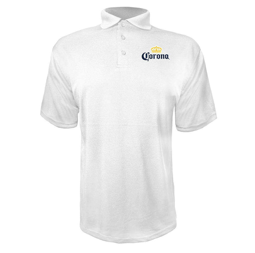 Corona men's polyester polo in White