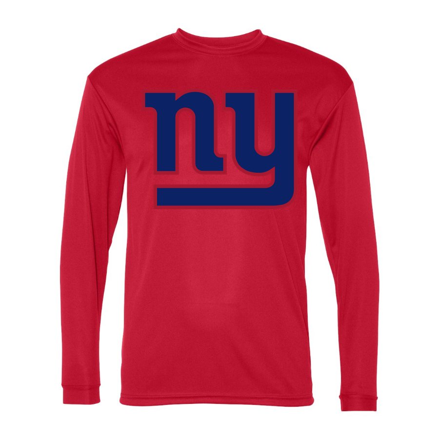 Men's New York Giants Polyester Long Sleeve T-Shirt - Red