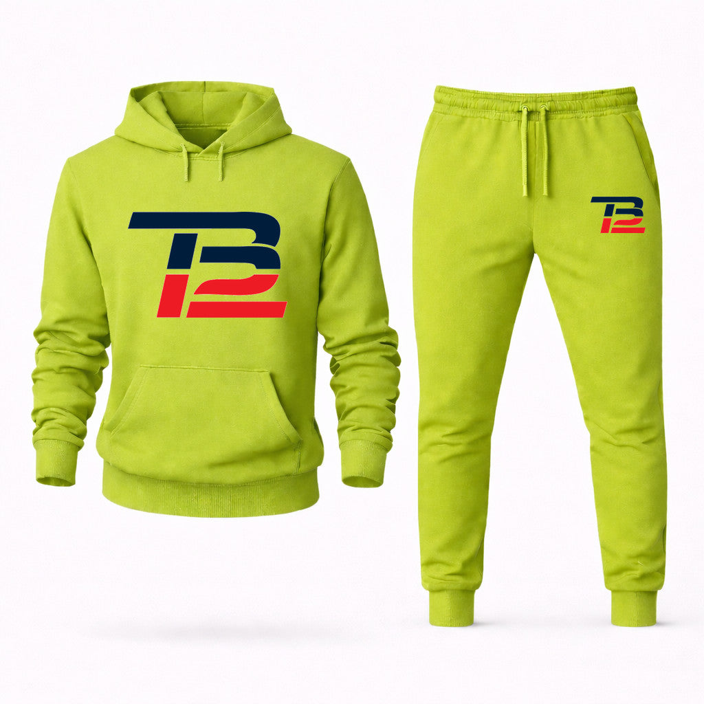 Tom Brady 12 Hoodie and Joggers Set - Lime Green