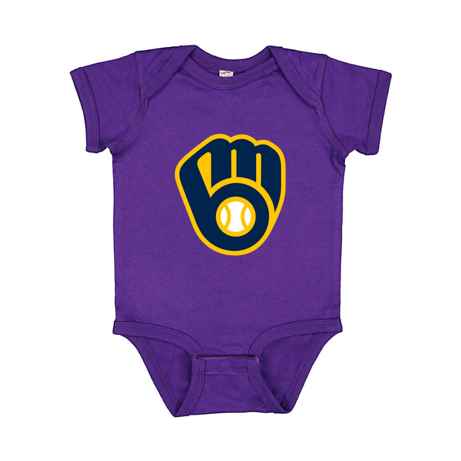 Milwaukee Brewers Baby Romper Onesie - Purple