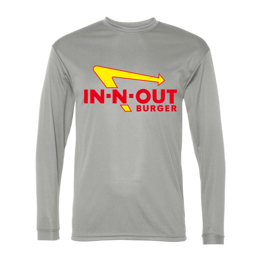 Men's In N Out Burger Polyester Long Sleeve T-Shirt - Silver