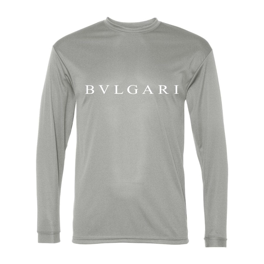 Men's Bvlgari white Polyester Long Sleeve T-Shirt - Silver
