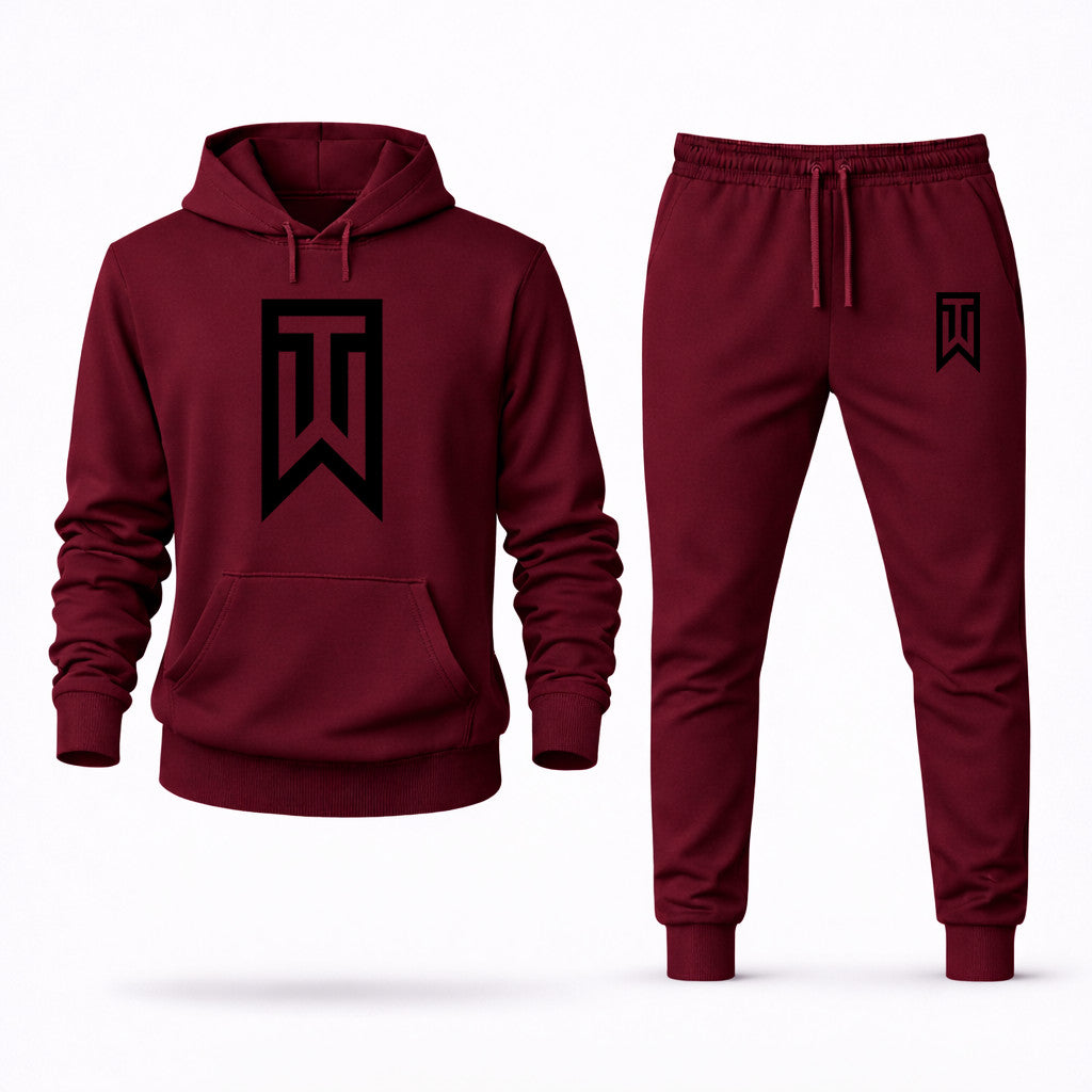 Tiger Woods Hoodie and Joggers Set - Burgundy