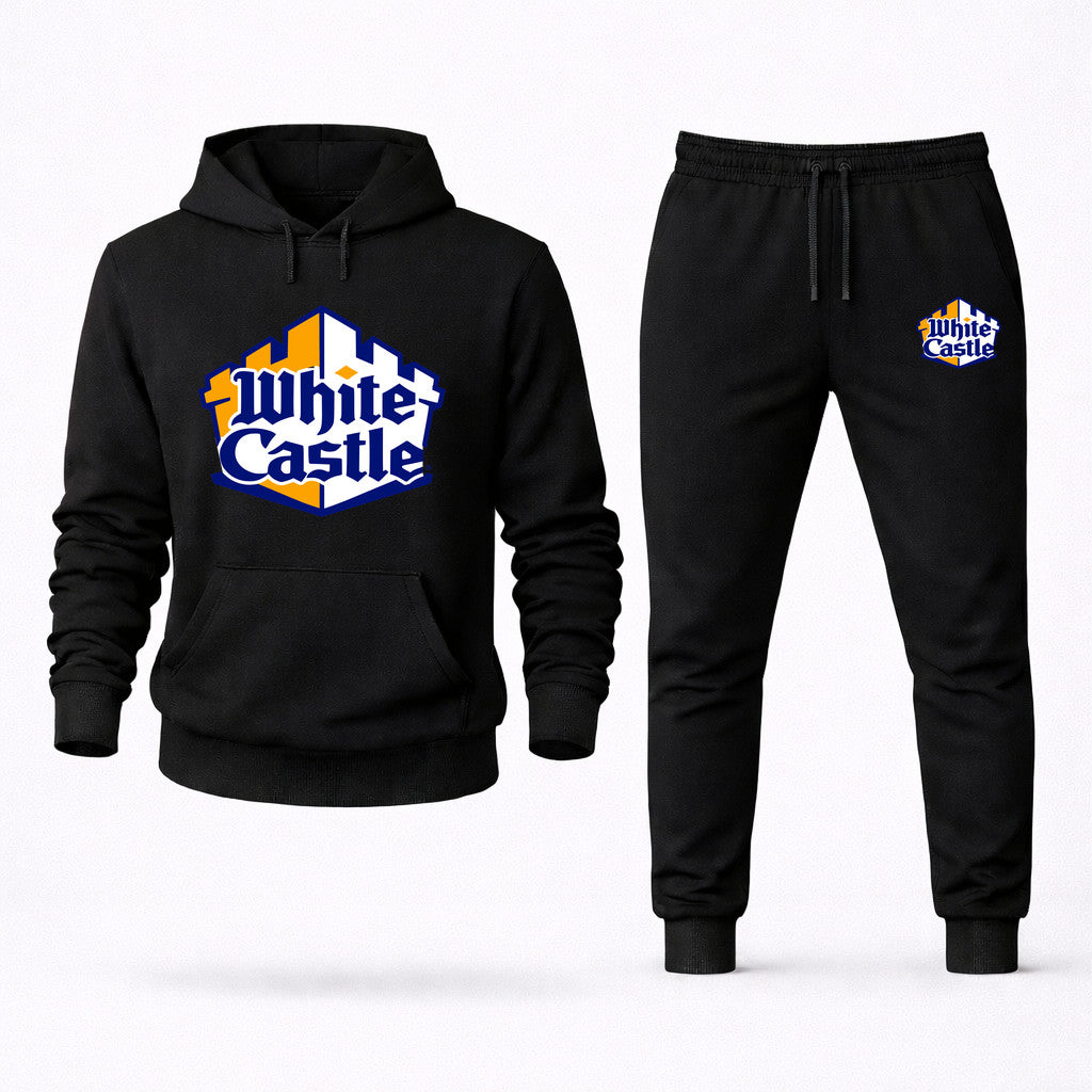 White Castle Hoodie and Joggers Set - Black