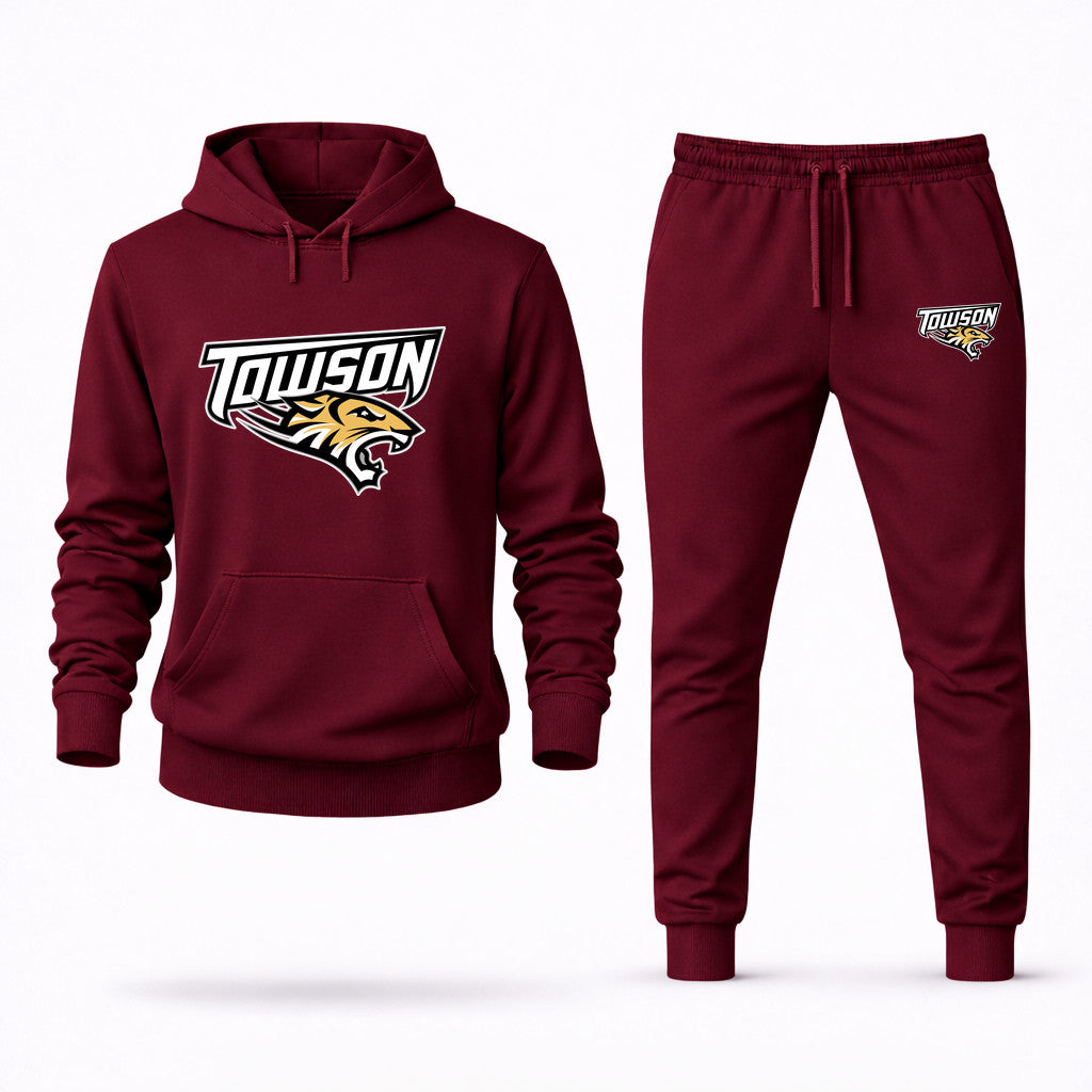 Towson Tigers Hoodie and Joggers Set - Burgundy