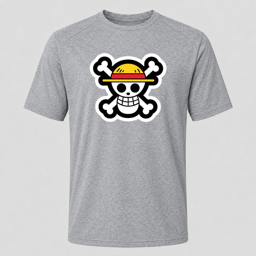 Men's Straw Hat Luffy Performance T-Shirt - Gray