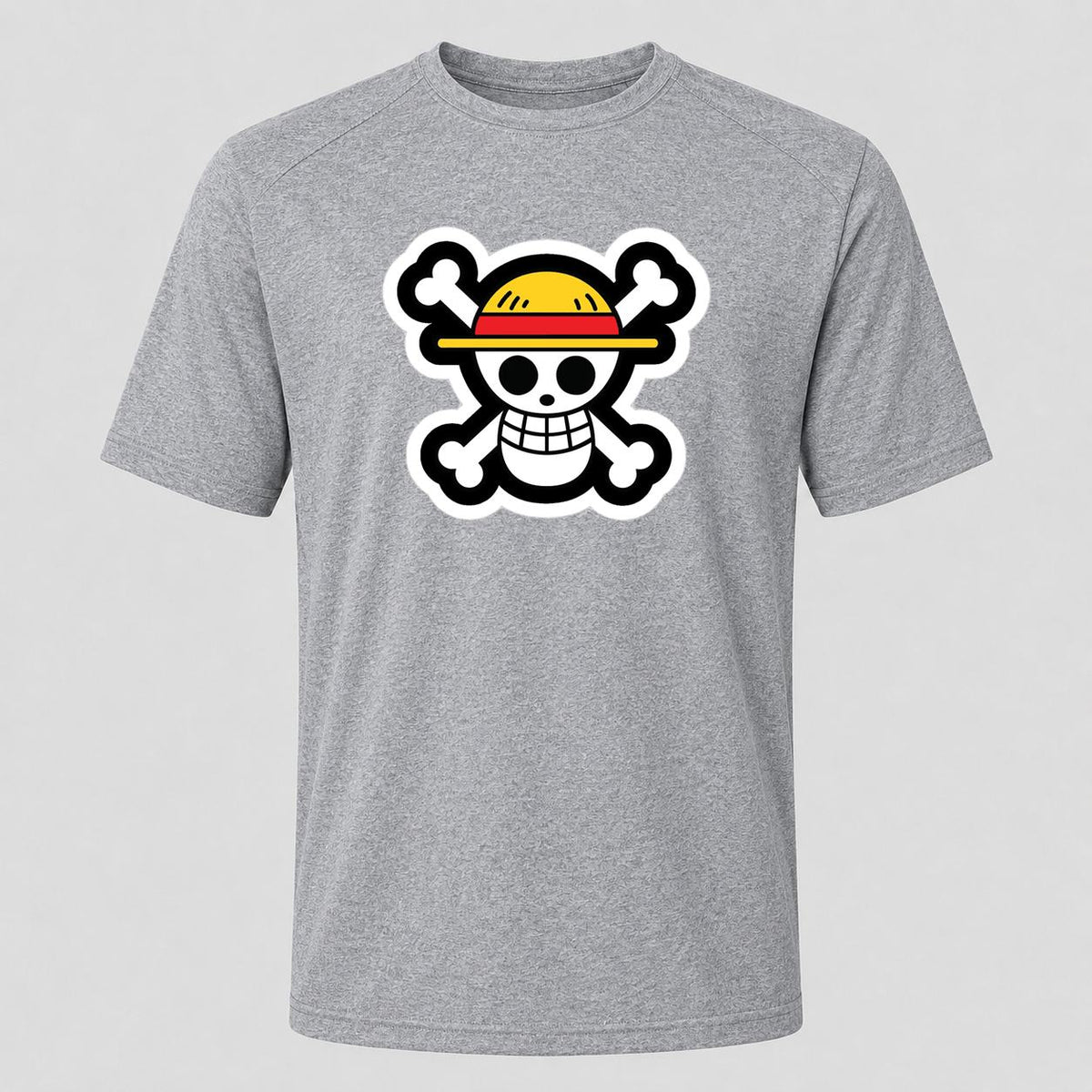 Men's Straw Hat Luffy Performance T-Shirt - Gray