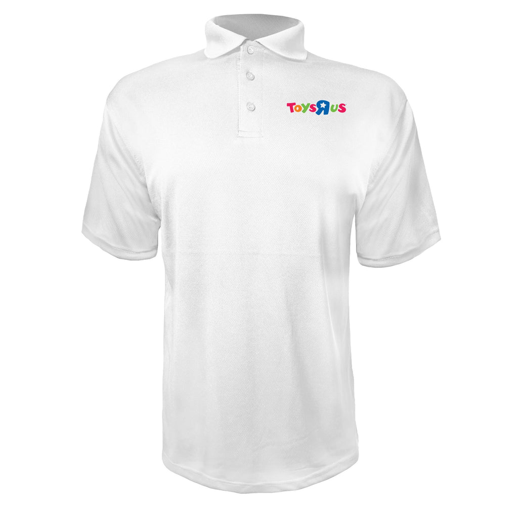 Toys R Us men's polyester polo in White