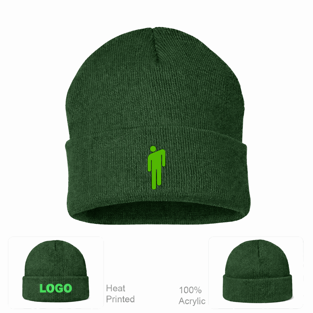 Billie Eilish Beanie Hat - Forest Green