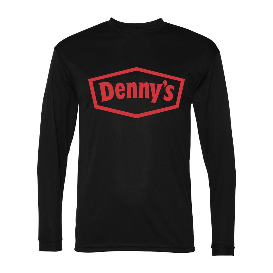 Men's Dennys Alternate Polyester Long Sleeve T-Shirt - Black