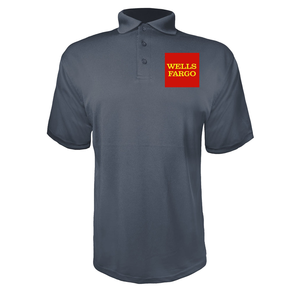 Wells Fargo men's polyester polo in Charcoal